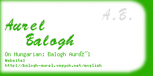 aurel balogh business card